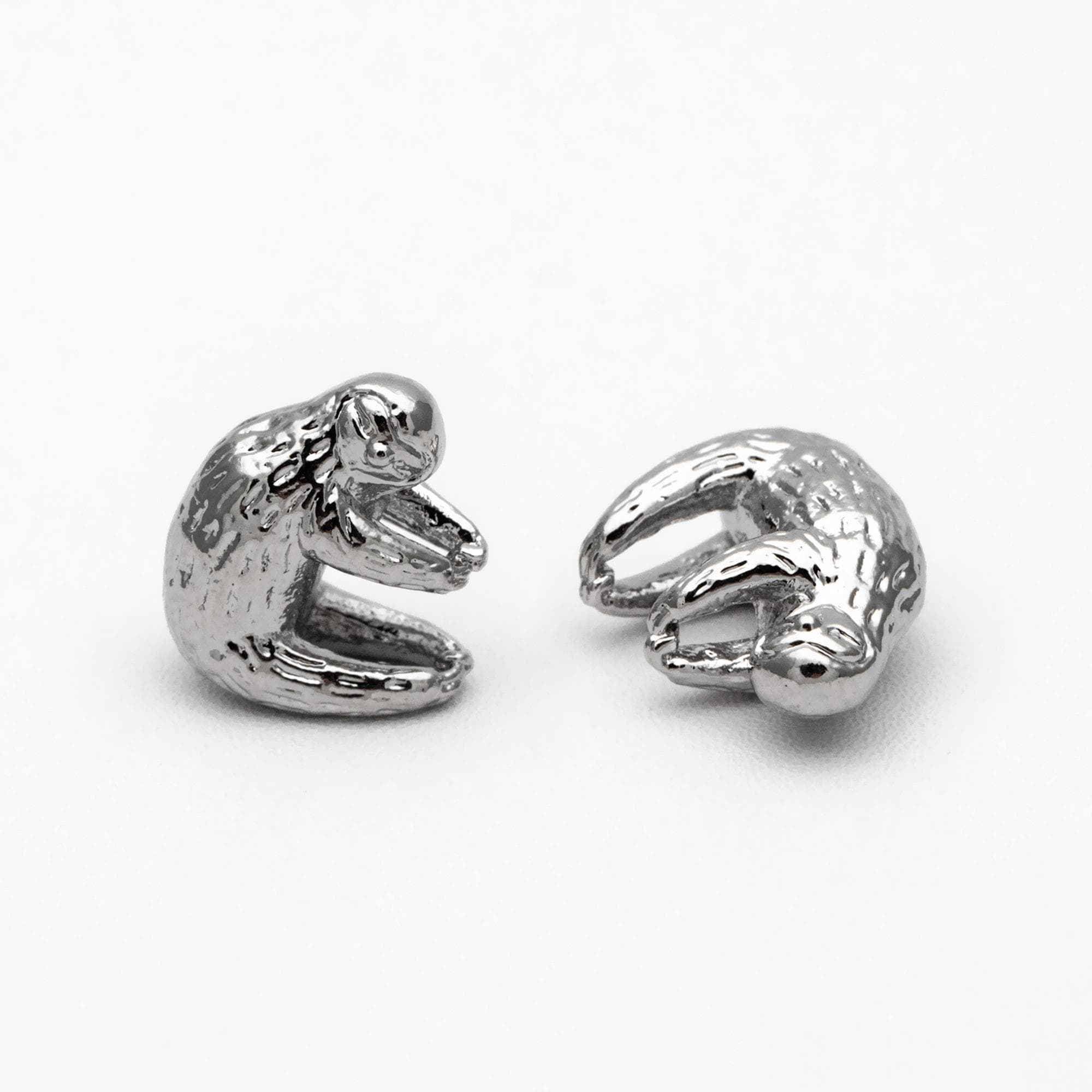 10pcs Gold/ Silver 3D Sloth Charm, 18K Real Gold/ Rhodium plated Brass, Bracelet Charms, Jewelry Making Diy Material Supplies (GB-4492)